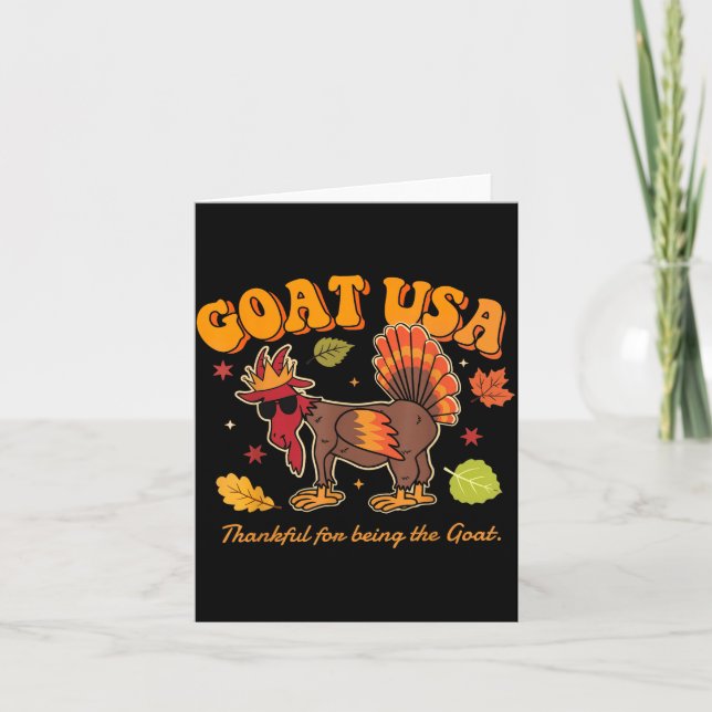 Goat Usa Thankful For Being The Goat Funny Thanksg Card (Front)