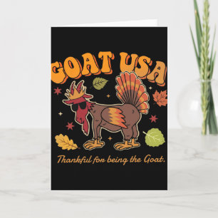 Goat Usa Thankful For Being The Goat Funny Thanksg Card