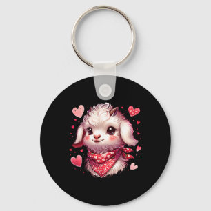 Goat Valentine Hearts Key Ring