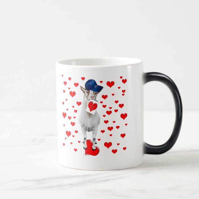 Goat Valentine Hearts Magic Mug (Right)