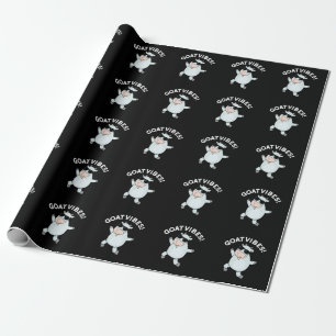 Goat Vibes Funny Good Vibes Animal Pun Dark BG Wrapping Paper