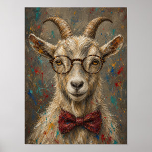 Goat Wall Art — Dapper Oil Painting Portrait