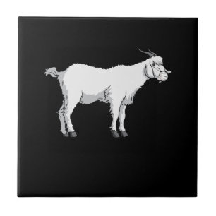 Goat Wearing Medical Face Mask Ceramic Tile