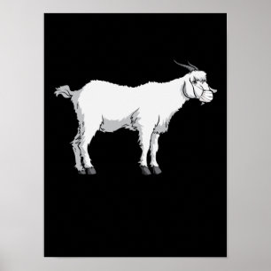 Goat Wearing Medical Face Mask Poster