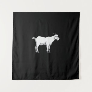 Goat Wearing Medical Face Mask Tapestry