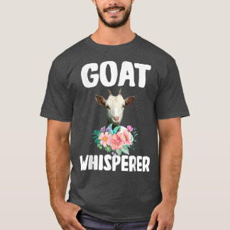 Goat Whisperer Cute Goat Floral Flower Farm Farmer T-Shirt