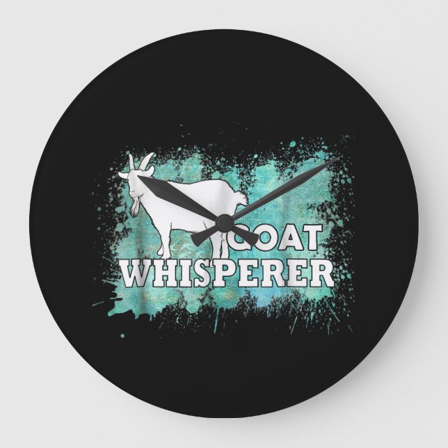 Goat Whisperer Goats Farmer Large Clock (Front)