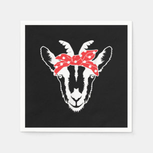 Goat With A Bandanna Funny Goat Lover Womens Napkin