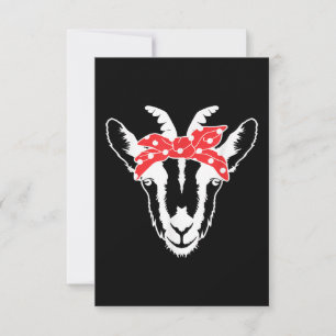 Goat With A Bandanna Funny Goat Lover Womens RSVP Card