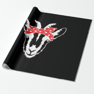 Goat With A Bandanna Funny Goat Lover Womens Wrapping Paper