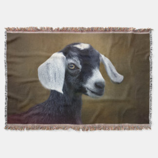 Goat with a Curious Expression Throw Blanket