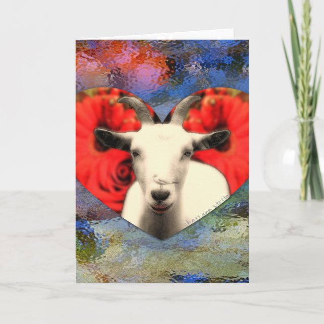 Goat With Heart Card (Front)