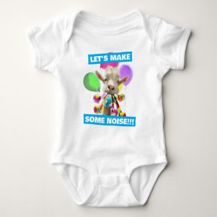 Goat with Party Blowers Baby Bodysuit