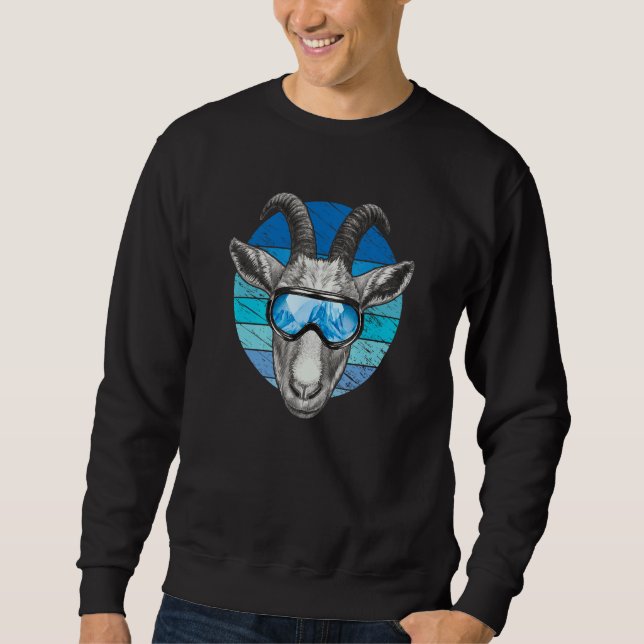 Goat With Ski Goggles  1 Sweatshirt (Front)