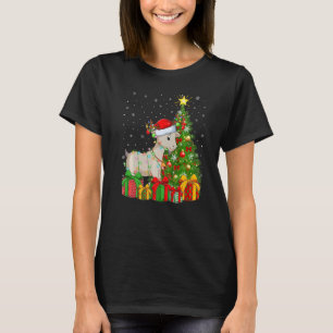 Goat Xmas Holiday Santa Goat Christmas Tree T-Shirt
