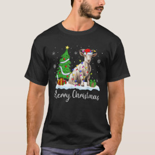Goat Xmas Lighting Santa Hat Goat Merry Christmas  T-Shirt