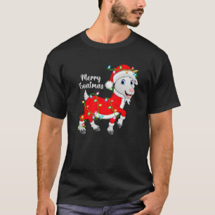 Goat Xmas Lights Funny Santa Costume Goat Christma T-Shirt
