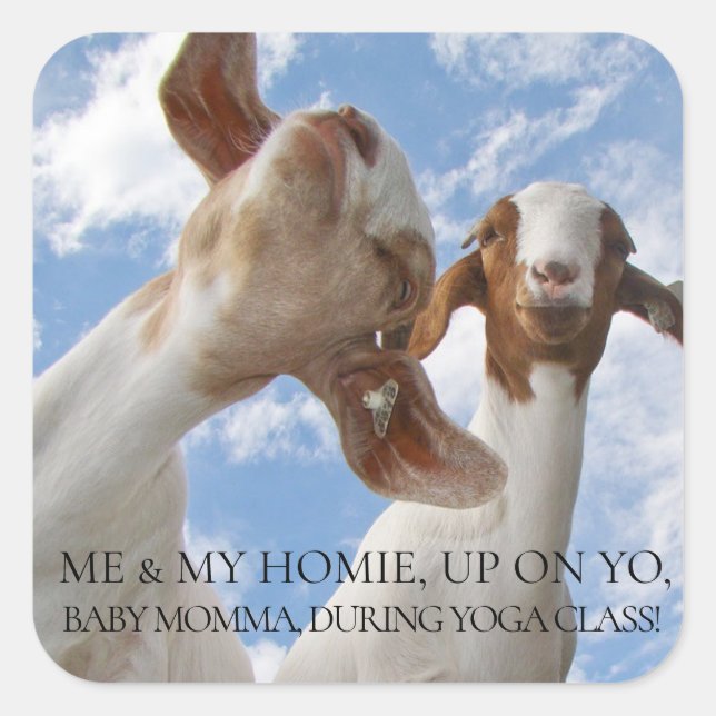Goat Yoga Wise Cracks Square Sticker (Front)