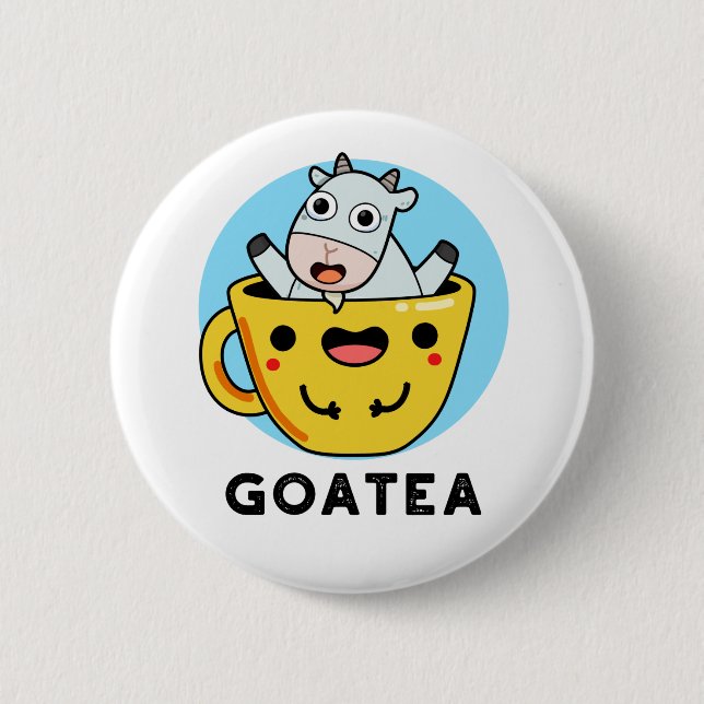 Goatea Funny Goat Tea Pun  6 Cm Round Badge (Front)
