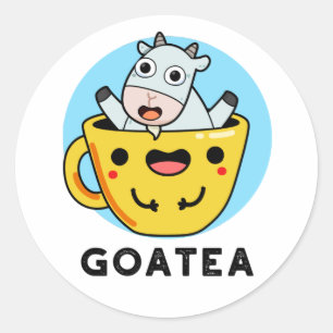 Goatea Funny Goat Tea Pun Classic Round Sticker