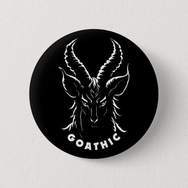 Goathic | Gothic Pun | Satanic Goat 6 Cm Round Badge (Front)