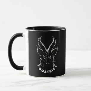 Goathic   Gothic Pun   Satanic Goat Mug