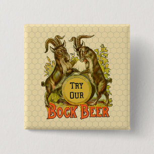 Goats Bock Beer Advertising 15 Cm Square Badge