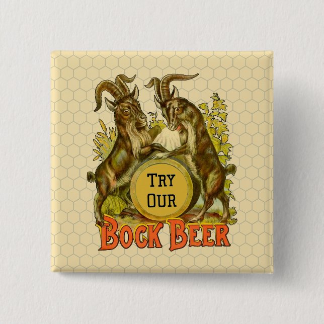 Goats Bock Beer Advertising 15 Cm Square Badge (Front)
