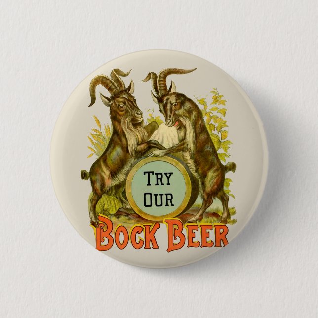 Goats Bock Beer Advertising 6 Cm Round Badge (Front)