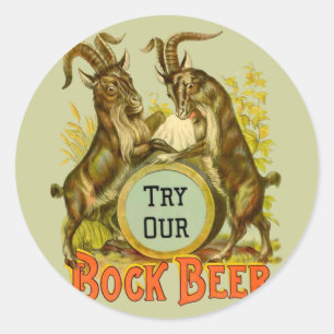 Goats Bock Beer Advertising Classic Round Sticker