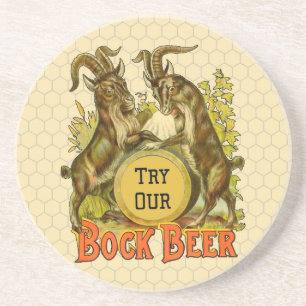 Goats Bock Beer Advertising Coaster