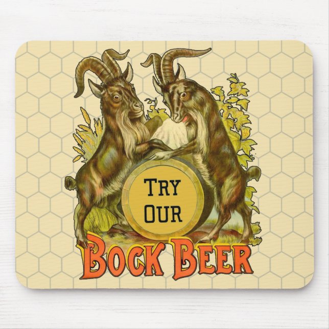 Goats Bock Beer Advertising Mouse Pad (Front)