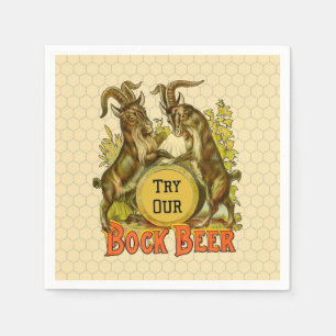Goats Bock Beer Advertising Napkin