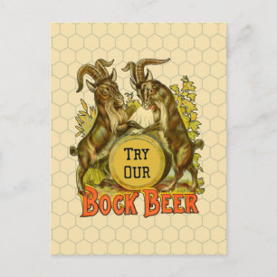 Goats Bock Beer Advertising Postcard