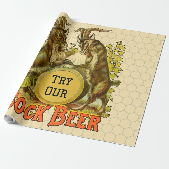 Goats Bock Beer Advertising Wrapping Paper (Unrolled)