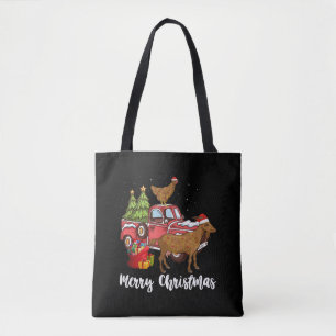 Goats Chickens And Christmas Tree Tote Bag