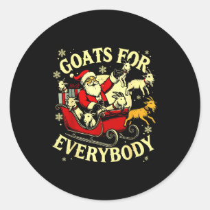 Goats For Everybody Santa Funny Christmas Goat Mom Classic Round Sticker