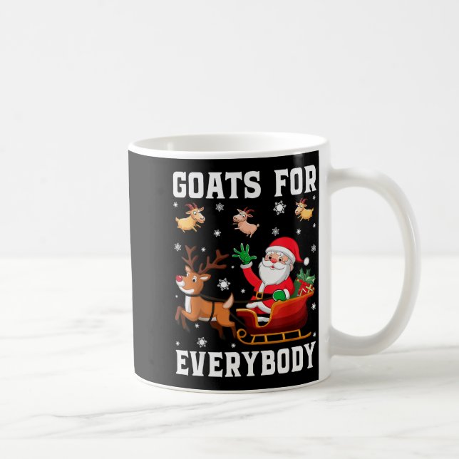 Goats For Everybody Santa Sleigh Funny Christmas G Coffee Mug (Right)