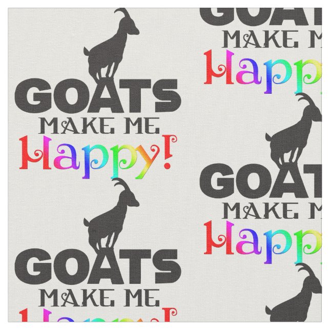 Goats Make Me Happy Fabric (Close Up)