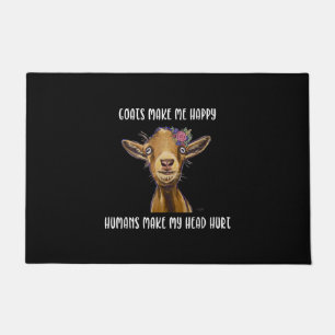 Goats Make Me Happy Goat Lover Doormat