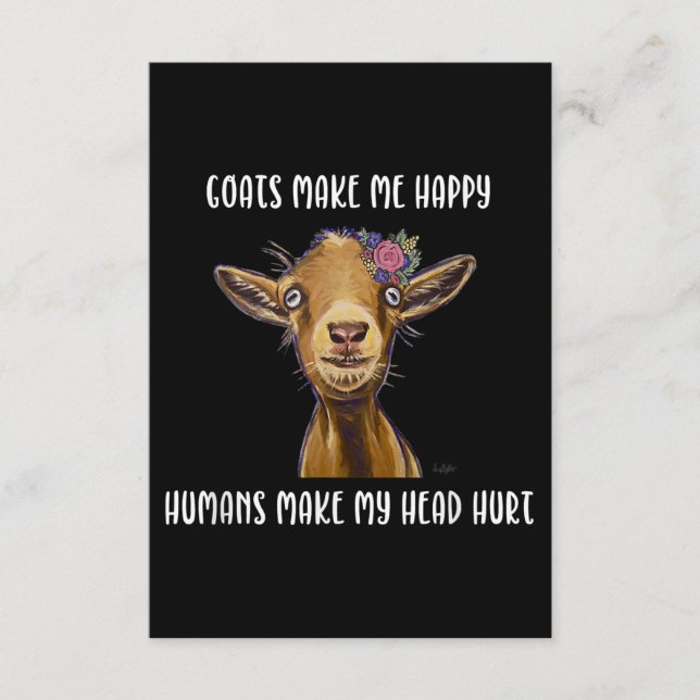 Goats Make Me Happy , Goat Lover Enclosure Card (Front)