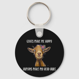 Goats Make Me Happy , Goat Lover Key Ring