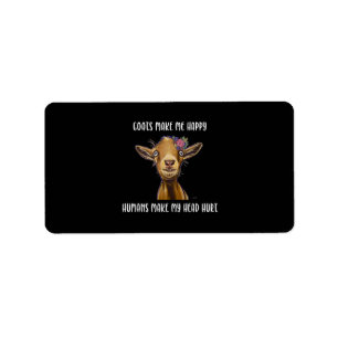 Goats Make Me Happy Goat Lover Label