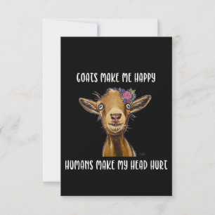 Goats Make Me Happy , Goat Lover Thank You Card