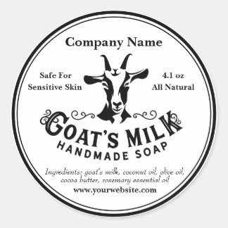 Goat's Milk Soap Sticker Round Label