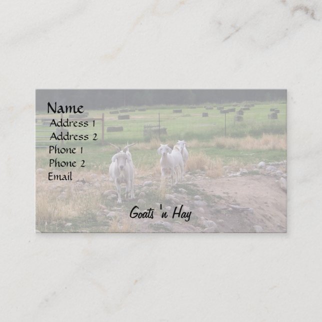 Goats 'n Hay Business Card (Front)