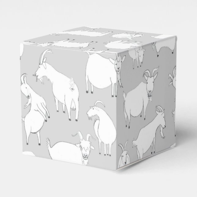 Goats playing - Gray Favour Box (Front Side)