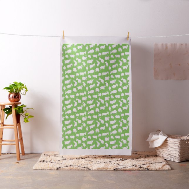 Goats Playing – Green Fabric (In Situ)