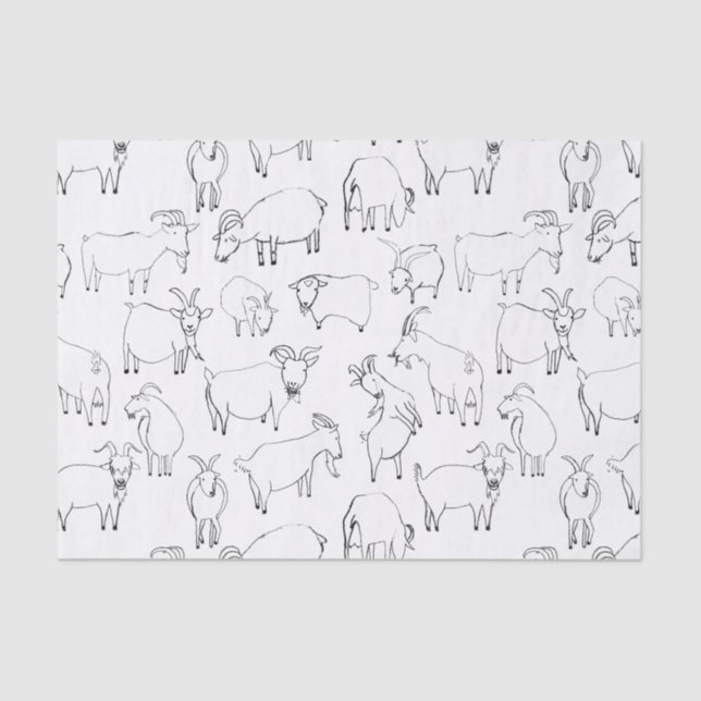 Goats Playing – Transparent (choose your own) Tissue Paper (Front)