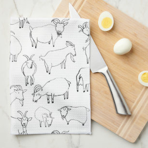 Goats Playing –  Transparent Tea Towel
